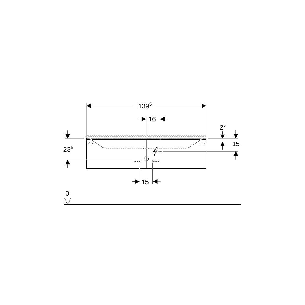 Geberit Xeno2 Unterschrank für Waschtisch aus Mineralwerkstoff, 2 Schubladen, 139,5x... GEBERIT-500347001 4025416361213 (Abb. 8)