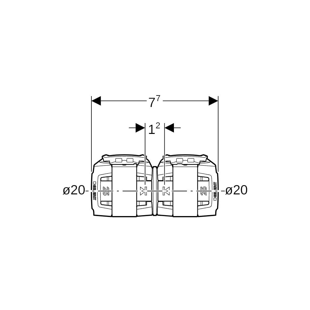 Geberit FlowFit Kupplung Außendurchmesser 20mm, PPSU... GEBERIT-620011001 4025416605621 (Abb. 5)