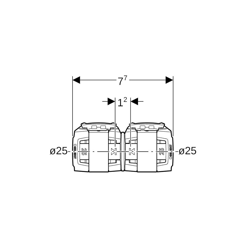 Geberit FlowFit Kupplung Außendurchmesser 25mm, PPSU... GEBERIT-620012001 4025416605645 (Abb. 5)