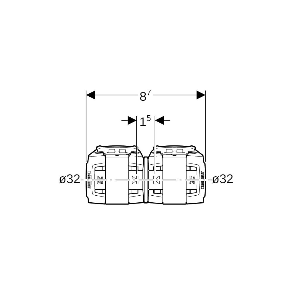 Geberit FlowFit Kupplung Außendurchmesser 32mm, PPSU... GEBERIT-620013001 4025416605713 (Abb. 5)