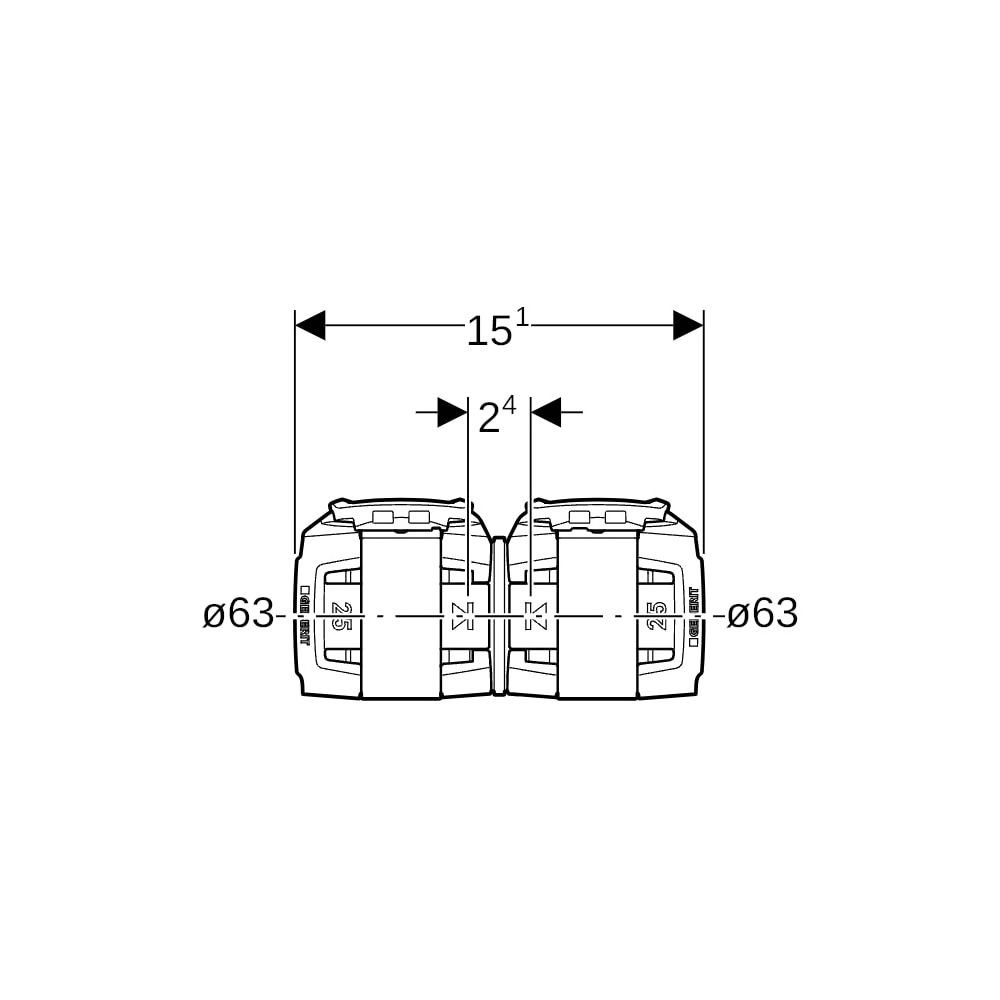 Geberit FlowFit Kupplung Außendurchmesser 63mm, PPSU... GEBERIT-620016001 4025416606024 (Abb. 5)