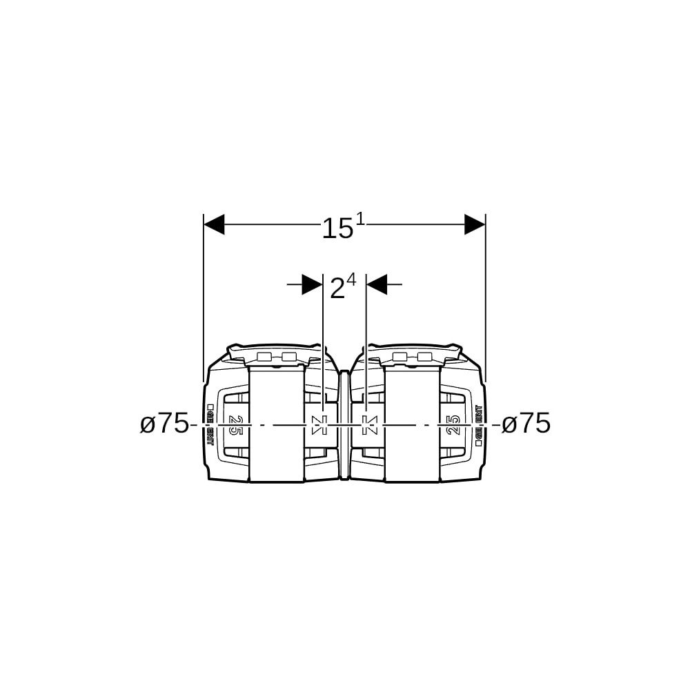 Geberit FlowFit Kupplung Außendurchmesser 75mm, PPSU... GEBERIT-620017001 4025416606048 (Abb. 5)
