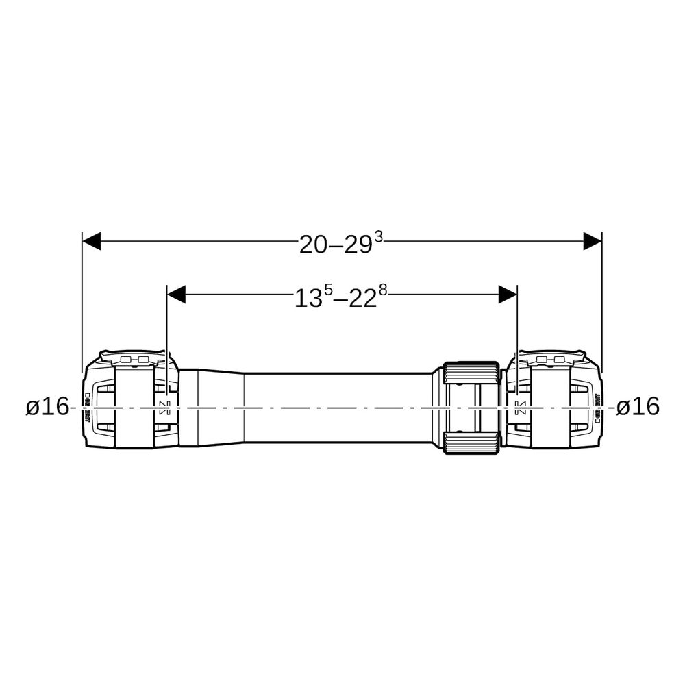 Geberit Langkupplung FlowFit, DN 12, 16mm, Siliziumbronze, Bronze, 620020001... GEBERIT-620020001 4025416606093 (Abb. 7)
