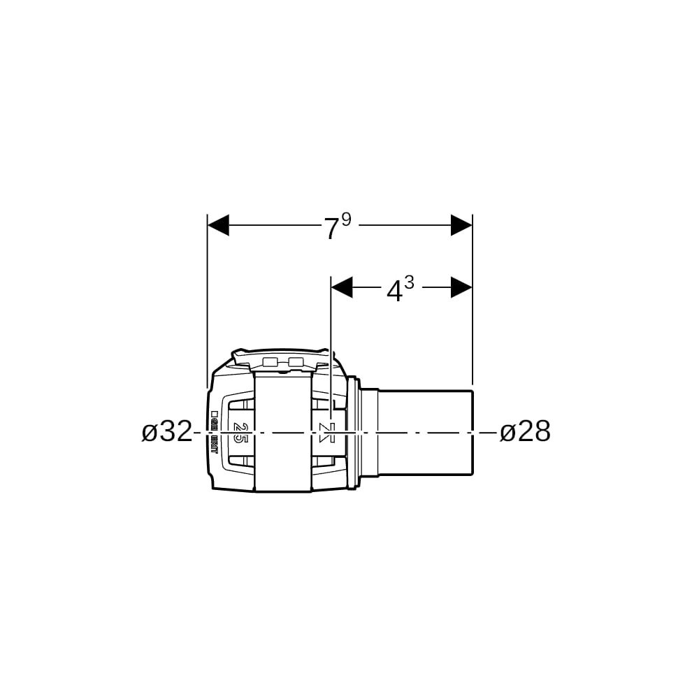 Geberit FlowFit Übergang auf Geberit Mapress, mit Einschubende d 32mm, d1 28mm, Edel... GEBERIT-620254001 4025416188438 (Abb. 5)