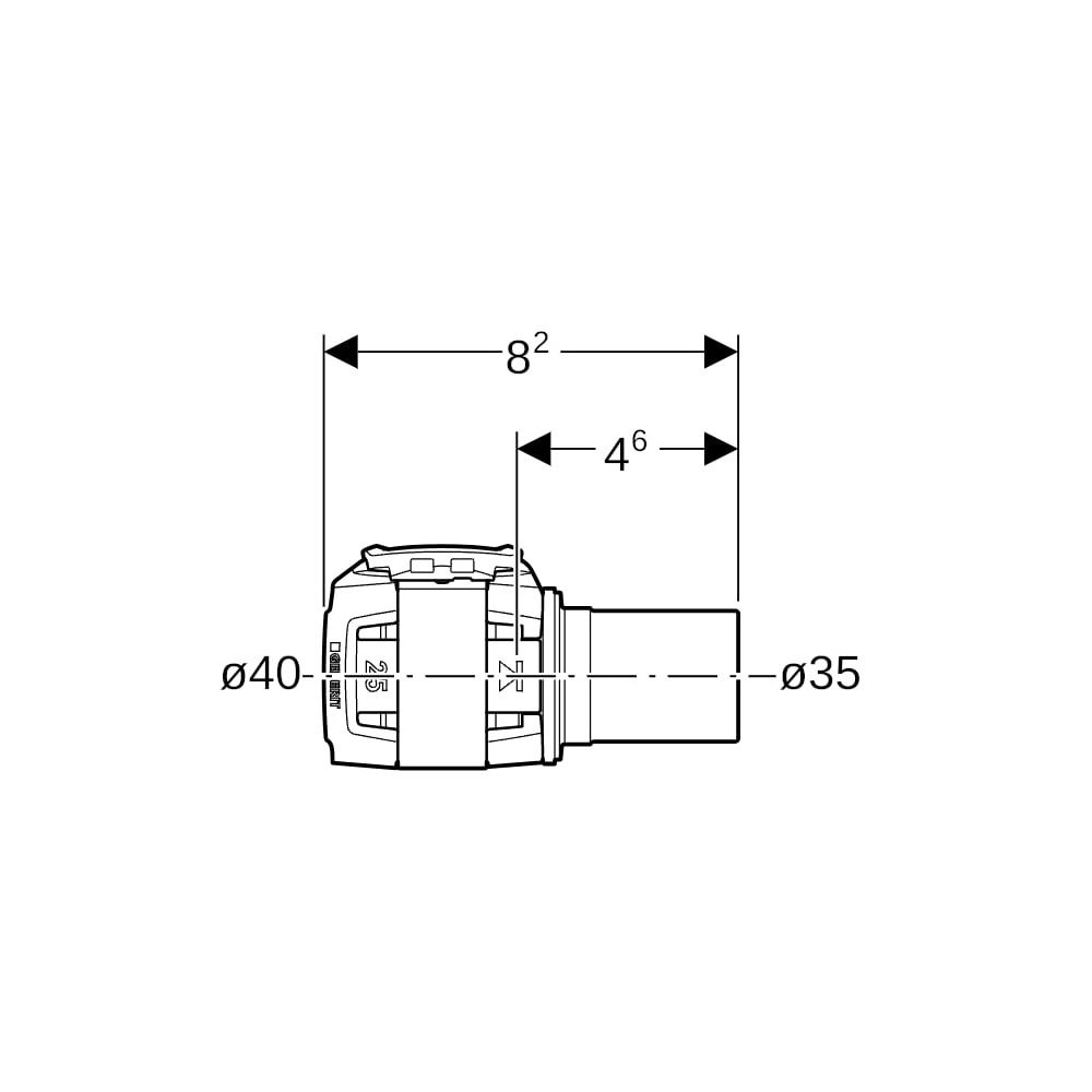 Geberit FlowFit Übergang auf Geberit Mapress, mit Einschubende d 40mm, d1 35mm, Edel... GEBERIT-620255001 4025416188391 (Abb. 5)