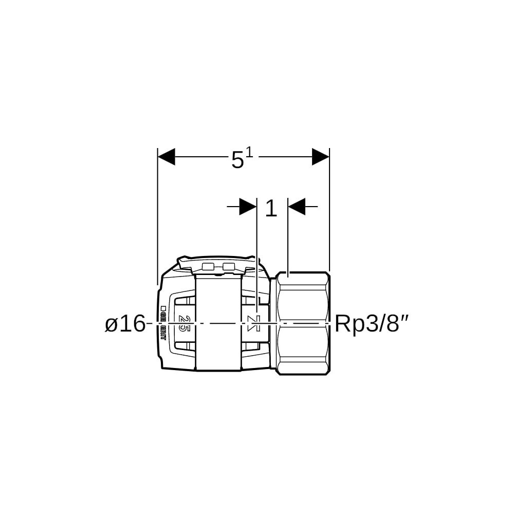 Geberit FlowFit Übergang mit Innengewinde bleifreie Siliziumbronze, d 16mm, Rp 3/8″... GEBERIT-620400001 4025416638445 (Abb. 5)