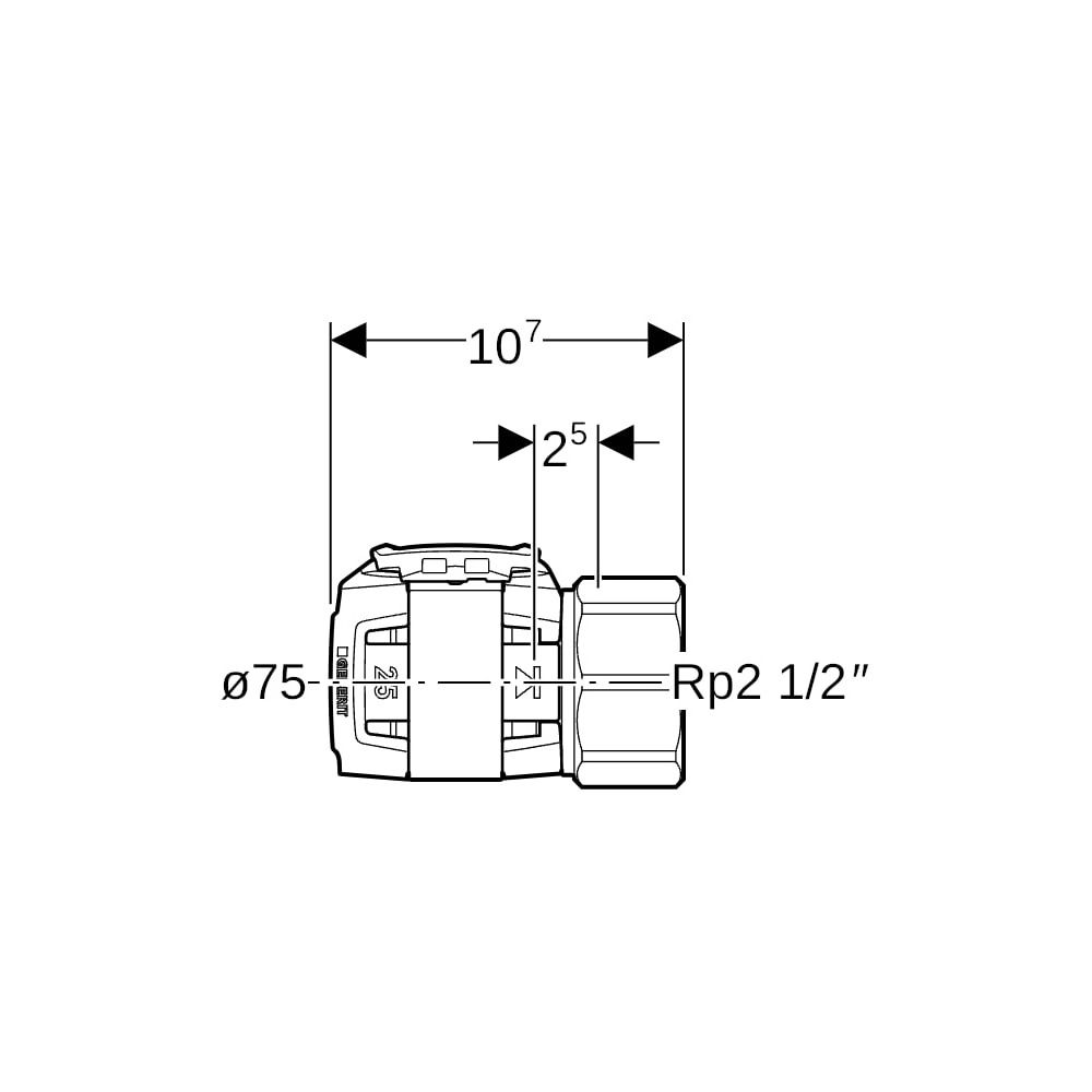 Geberit FlowFit Übergang mit Innengewinde bleifreie Siliziumbronze, d 75mm, Rp 2 1/2... GEBERIT-620407001 4025416638636 (Abb. 5)