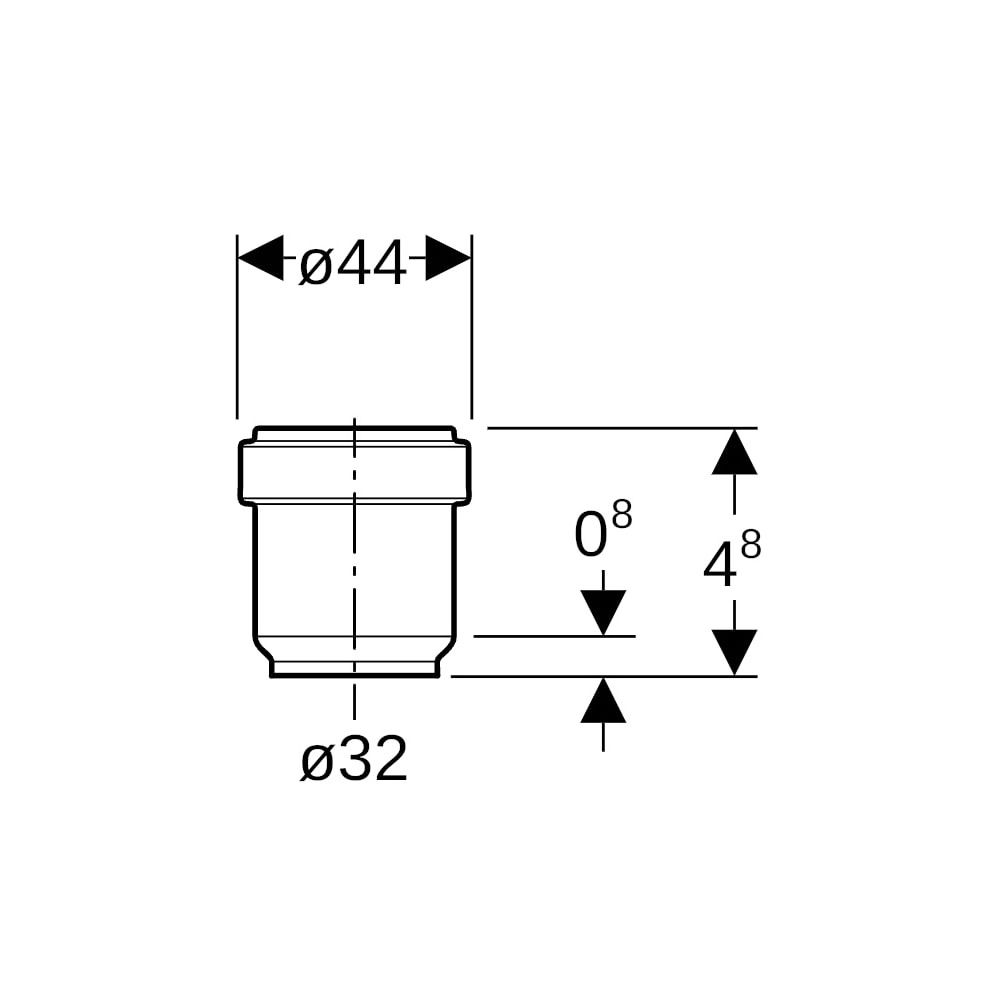 Geberit PE Anschlusssteckmuffe mit Lippendichtung Außendurchmesser 32mm... GEBERIT-379768163 4025416189091 (Abb. 5)