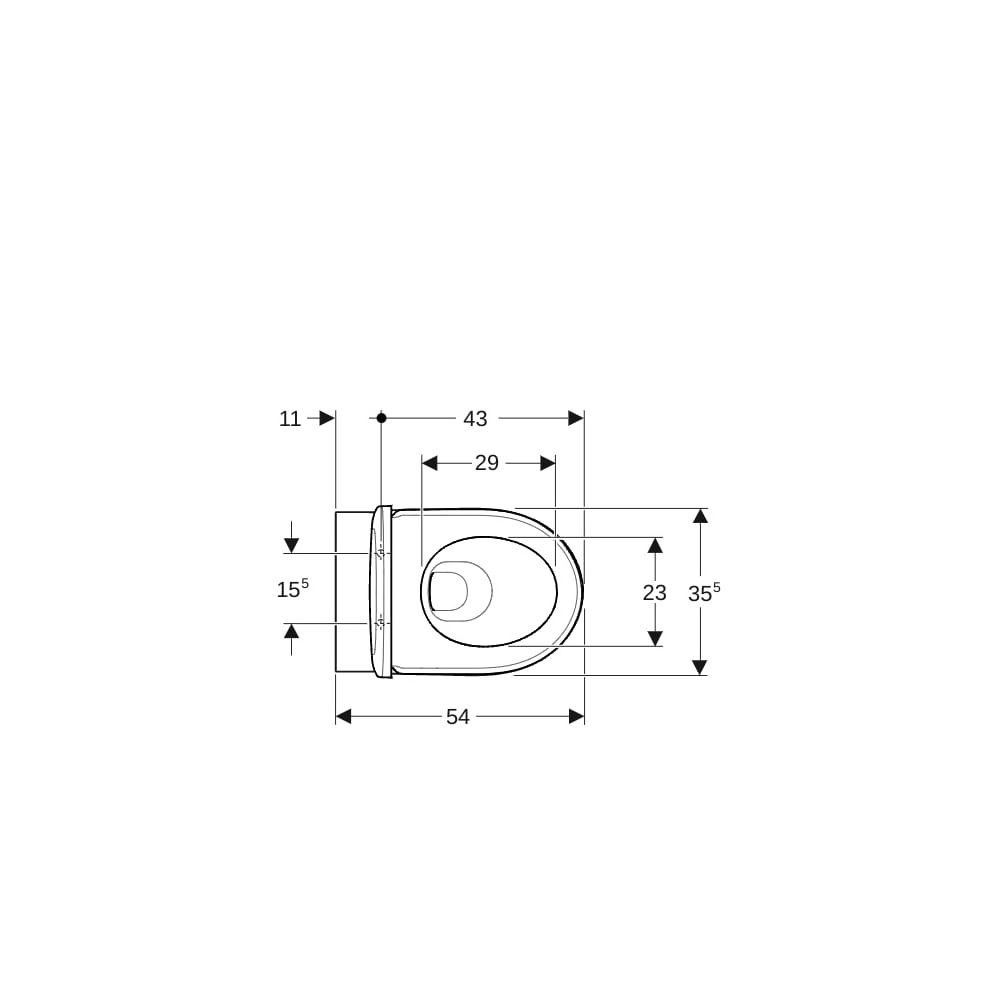 Geberit Renova Set Wand-WC Tiefspüler Rimfree, WC-Sitz T 54cm, Absenkautomatik Quick... GEBERIT-500801001 4025410717818 (Abb. 9)