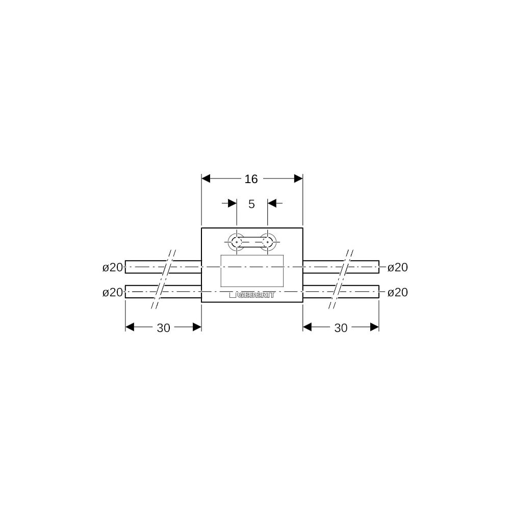 Geberit Anschlussbox d 20mm, d1 16mm, d2 20mm Typ T PE-RT II, Al, PE-RT II... GEBERIT-619371001 4025416600824 (Abb. 6)