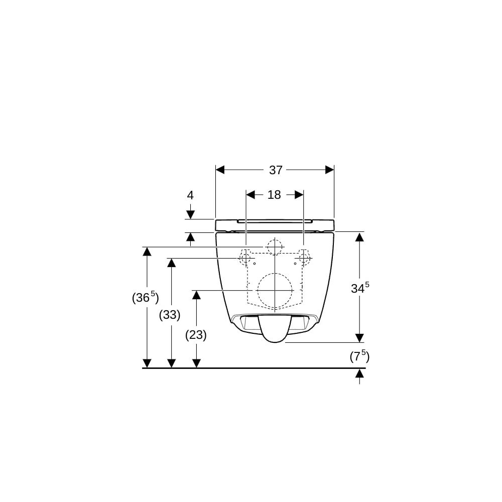 Geberit ONE Set Wand-WC Tiefspüler, geschlossene Form, TurboFlush, mit WC-Sitz, Hoch... GEBERIT-500202011 4025416301660 (Abb. 8)