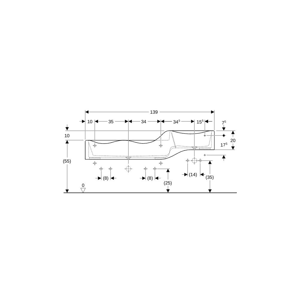 Geberit Bambini Spiel-/Waschlandschaft für 3 Waschtischarmaturen Becken links 139x41... GEBERIT-430300016 4022009330441 (Abb. 8)