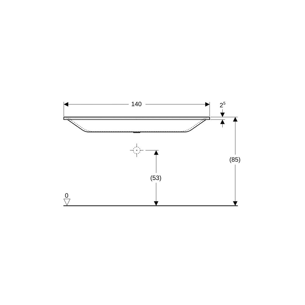 Geberit Xeno2 Möbelwaschtisch, Breite 140cm, Tiefe 48cm, ohne Hahnloch, ohne Überlau... GEBERIT-500276001 4025416383215 (Abb. 8)