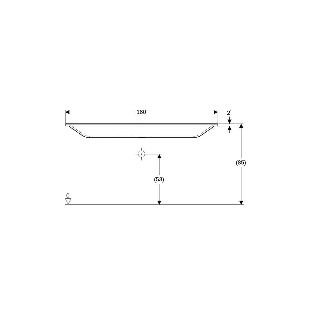 Geberit Xeno2 Möbelwaschtisch, Breite 160cm, Tiefe 48cm, ohne Hahnloch, ohne Überlau... GEBERIT-500278001 4025416432319 (Abb. 8)
