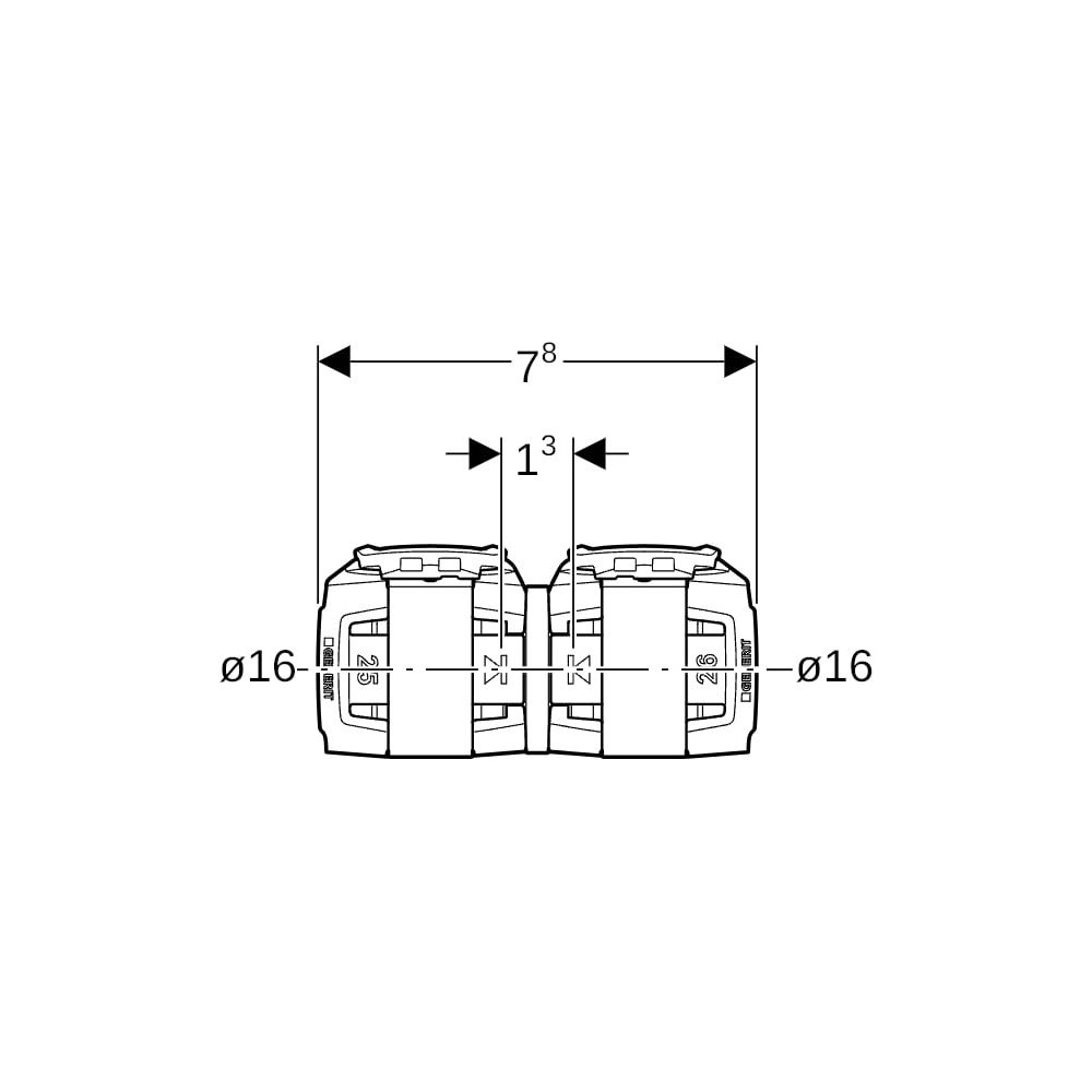 Geberit FlowFit Übergang auf Geberit Mepla bleifreie Siliziumbronze, d 16mm, d1 16mm... GEBERIT-620090001 4025416609643 (Abb. 6)