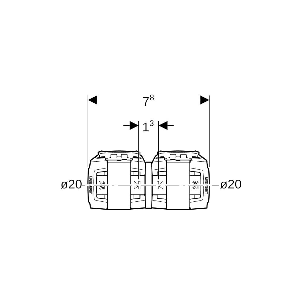 Geberit FlowFit Übergang auf Geberit Mepla bleifreie Siliziumbronze, d 20mm, d1 20mm... GEBERIT-620091001 4025416609681 (Abb. 6)