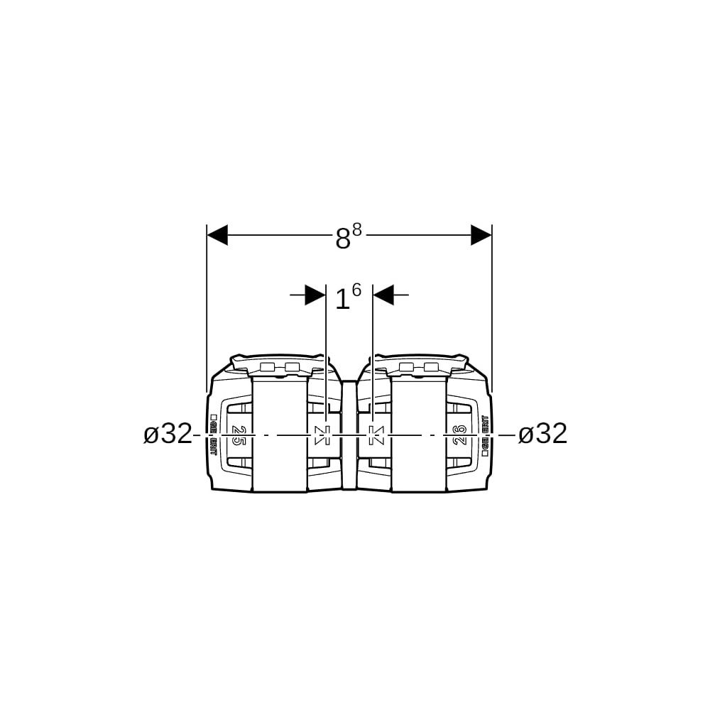 Geberit FlowFit Übergang auf Geberit Mepla bleifreie Siliziumbronze, d 32mm, d1 32mm... GEBERIT-620093001 4025416609704 (Abb. 6)