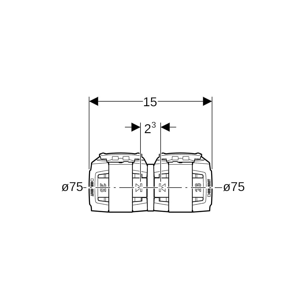 Geberit FlowFit Übergang auf Geberit Mepla bleifreie Siliziumbronze, d 75mm, d1 75mm... GEBERIT-620097001 4025416188179 (Abb. 6)