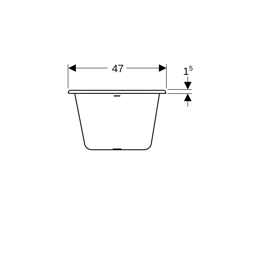 Geberit Bambini asymmetrische Badewanne, Breite 47cm, Alpinweiß... GEBERIT-406010016 4022009295849 (Abb. 9)