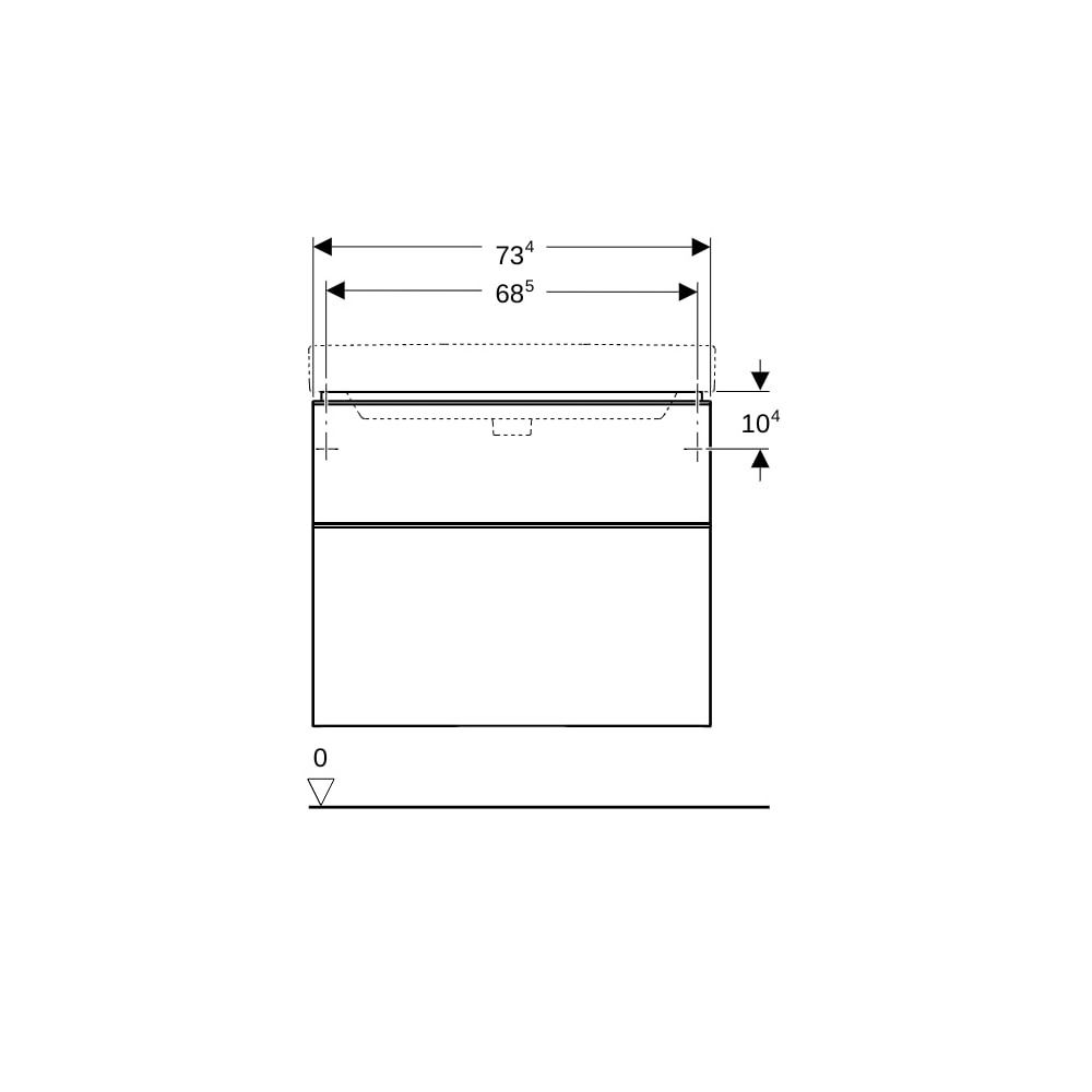 Geberit Smyle Square Unterschrank für Waschtisch, 2 Schubladen, 73,4x61,7x47cm, Weiß... GEBERIT-500353001 4025416363095 (Abb. 8)
