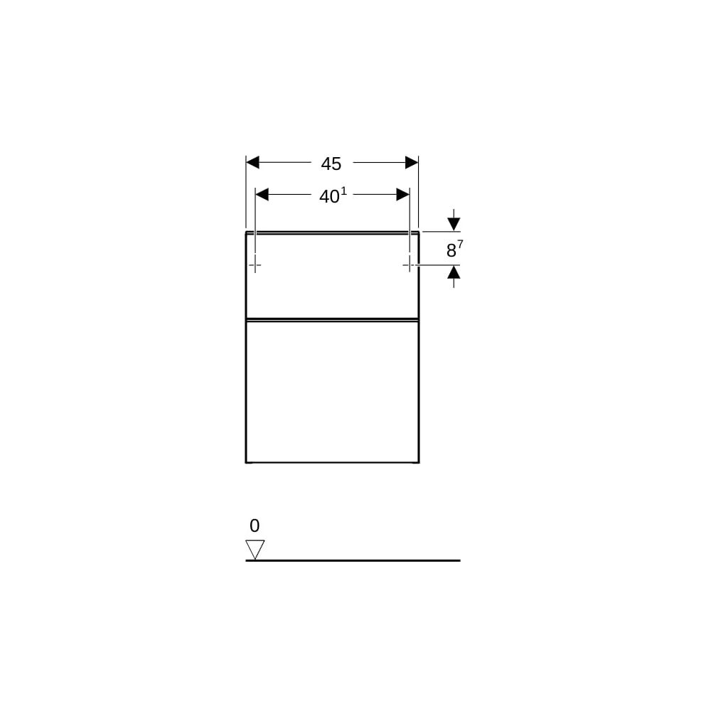 Geberit Smyle Square Seitenschrank 2 Schubladen, 45x60x47cm, Sandgrau lackiert hochg... GEBERIT-500357JL1 4025416437314 (Abb. 8)
