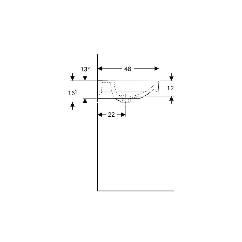 Geberit Smyle Square Doppelwaschtisch, Breite 120cm, Tiefe 48cm, Hahnloch mittig, Üb... GEBERIT-500223018 4025416357681 (Abb. 9)