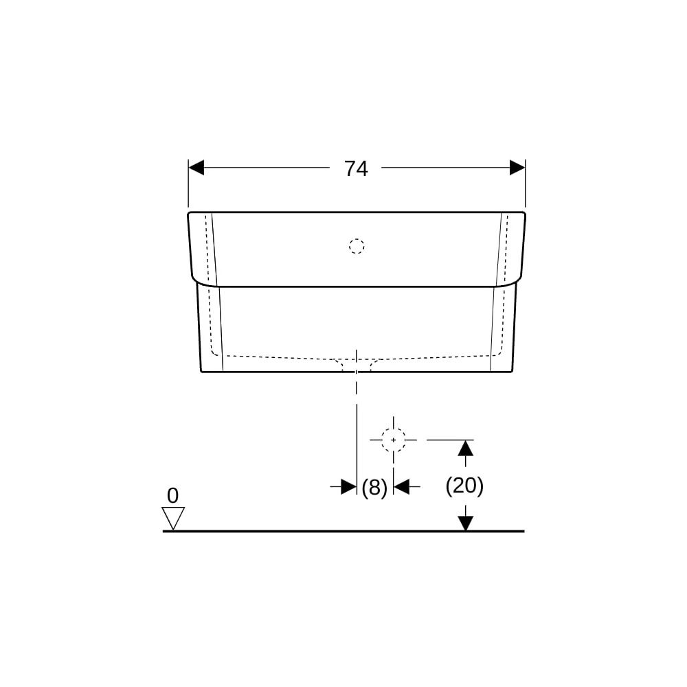 Geberit Publica Garda Mehrzweckbecken, 74x35x58,5cm... GEBERIT-355675000 4022009080360 (Abb. 10)