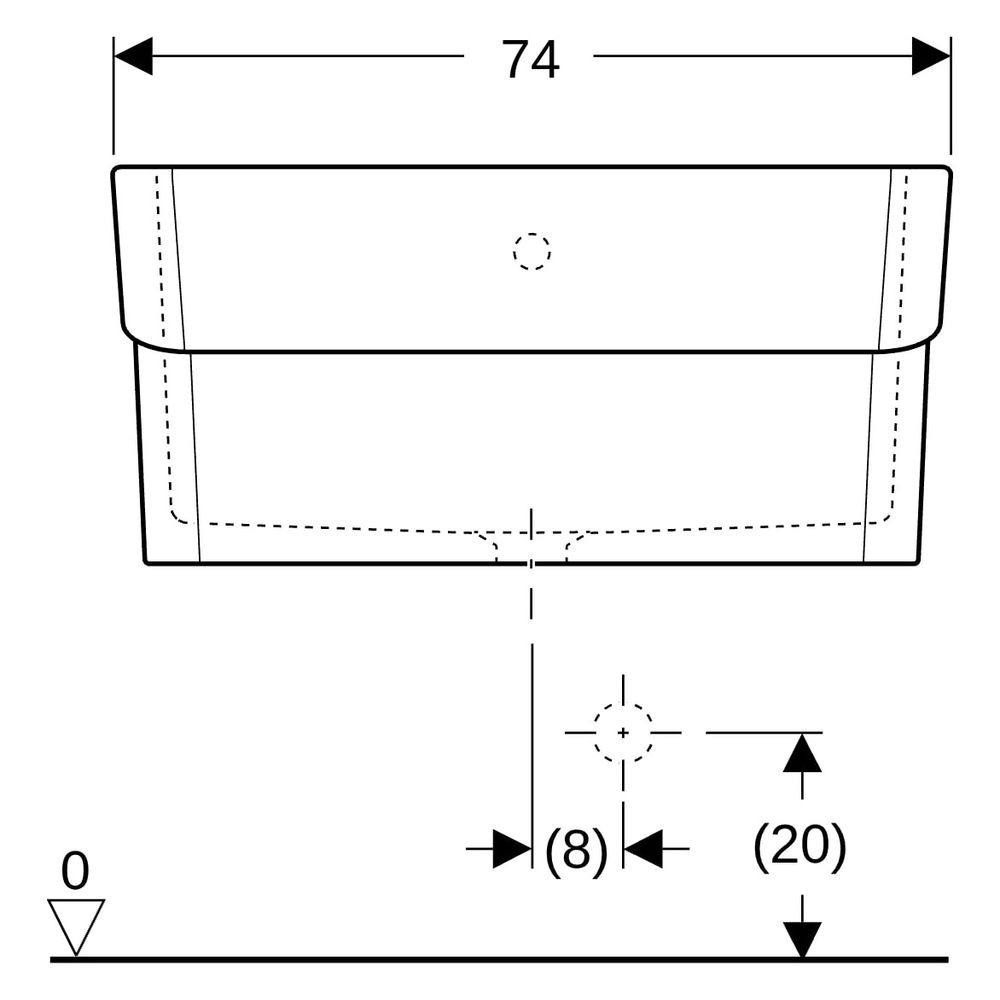 Geberit Mehrzweckbecken Publica Garda, mit Überlauf, 74x35x58,5cm, Sanitärkeramik, ... GEBERIT-355675000 4022009080360 (Abb. 14)