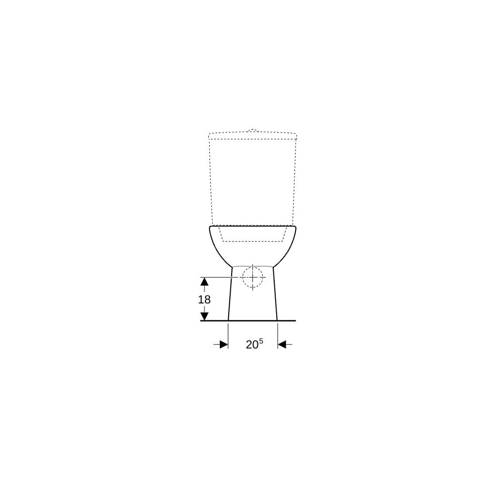 Geberit Renova Stand-WC für Aufputzspülkasten aufgesetzt, Tiefspüler, Abgang horizon... GEBERIT-203820600 4022009353723 (Abb. 8)