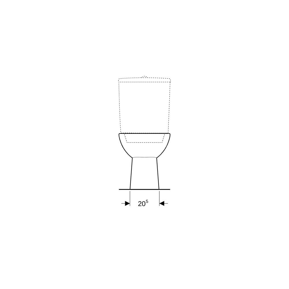 Geberit Renova Stand-WC für Aufputzspülkasten aufgesetzt, Tiefspüler, Abgang vertika... GEBERIT-203821600 4022009353730 (Abb. 8)