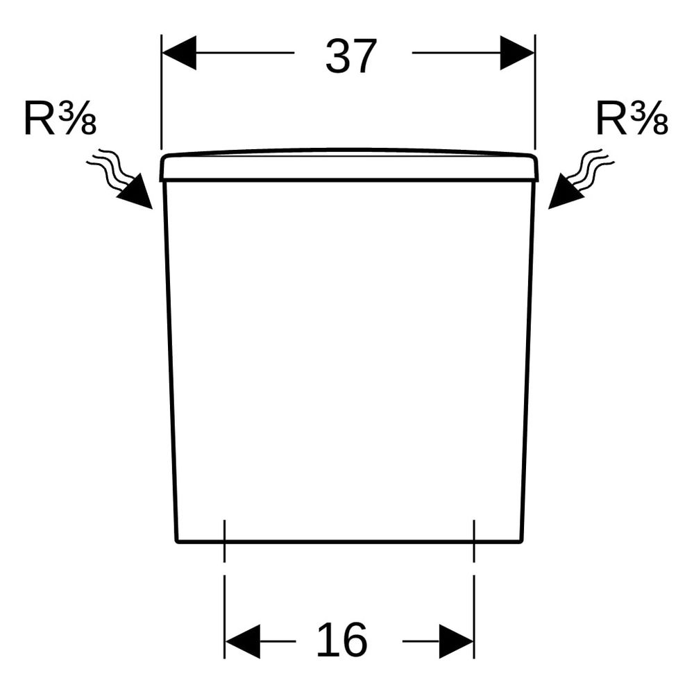 Geberit Renova Aufputzspülkasten aufgesetzt, eckiges Design, 2-Mengen-Spülung, Wass... GEBERIT-227780000 4022009353716 (Abb. 12)