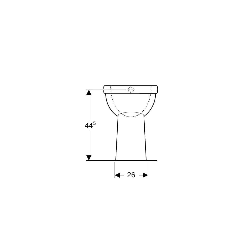 Geberit Renova Comfort Stand-WC Flachspüler, erhöht, Höhe 49cm, Abgang vertikal Tief... GEBERIT-218521000 4022009353686 (Abb. 9)