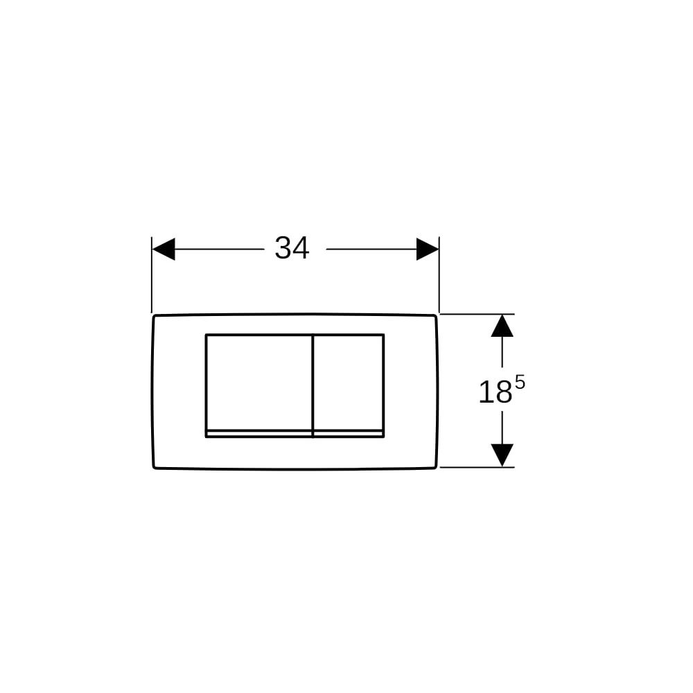 Geberit Twinline 30 Drückerplatte mit 2-Mengen-Spülung, Mattverchromt, Hochglanz ver... GEBERIT-115899KN1 4025416297437 (Abb. 7)