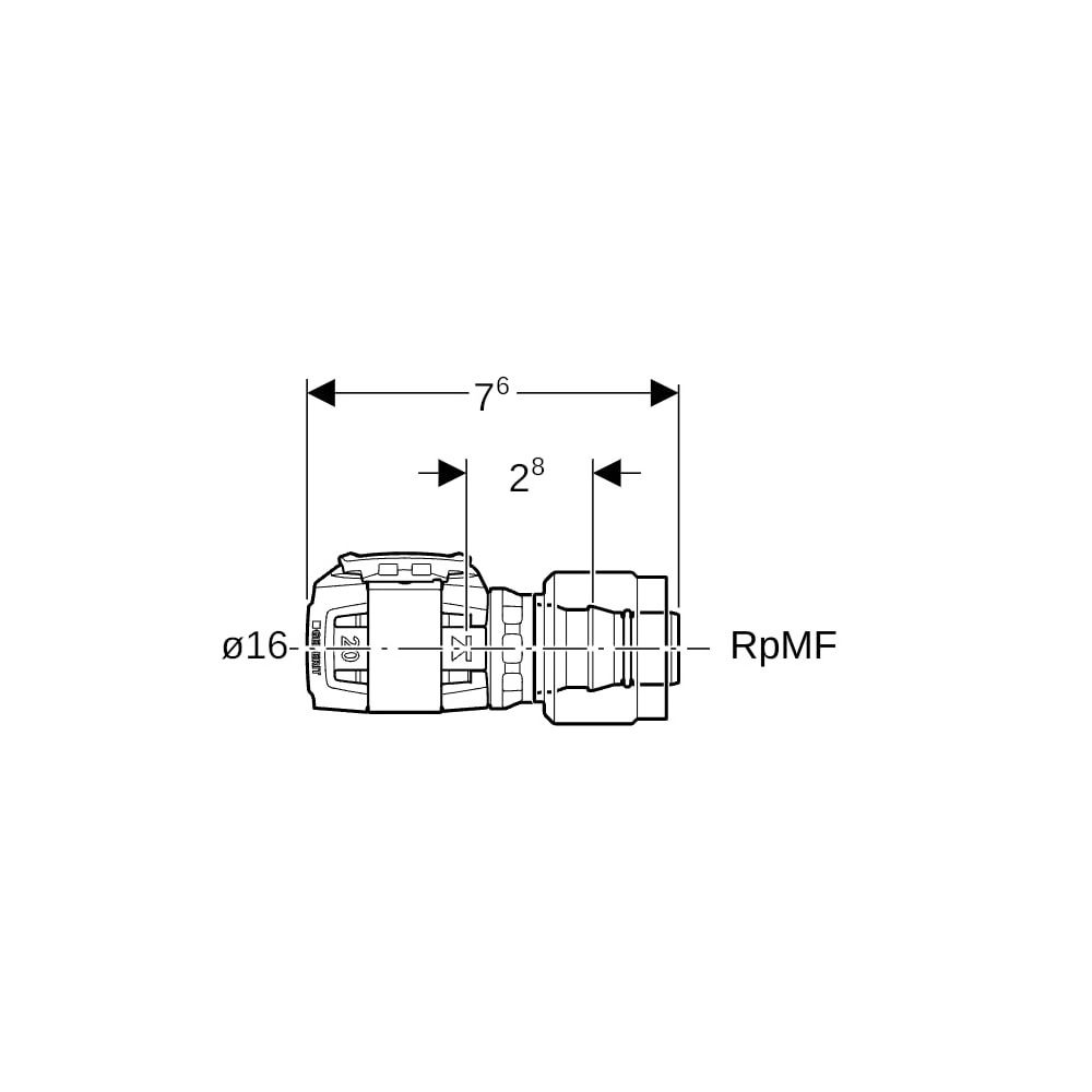 Geberit FlowFit Übergang mit MasterFix PPSU, d 16mm, RpMF 1/2″... GEBERIT-620290001 4025416614920 (Abb. 5)