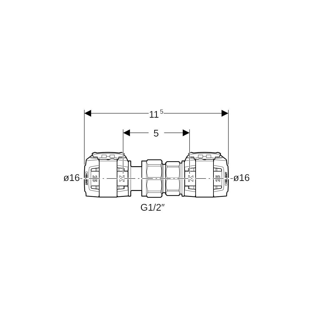 Geberit FlowFit Verschraubung bleifreie Siliziumbronze, d 16mm... GEBERIT-620570001 4025416627128 (Abb. 5)