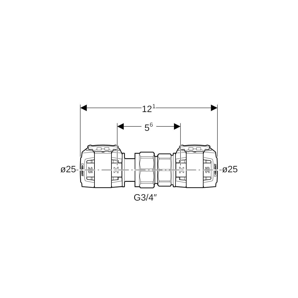 Geberit FlowFit Verschraubung bleifreie Siliziumbronze, d 25mm... GEBERIT-620572001 4025416627272 (Abb. 5)