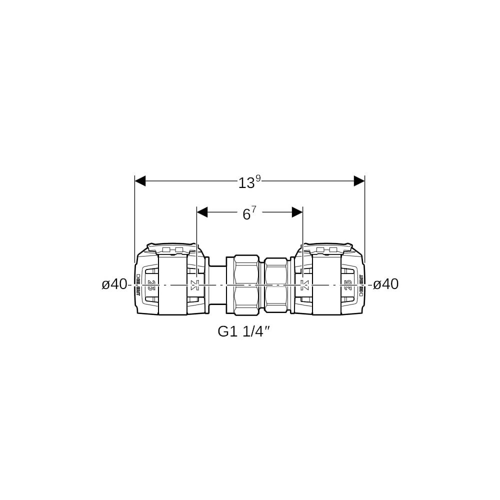 Geberit FlowFit Verschraubung bleifreie Siliziumbronze, d 40mm... GEBERIT-620574001 4025416627302 (Abb. 5)
