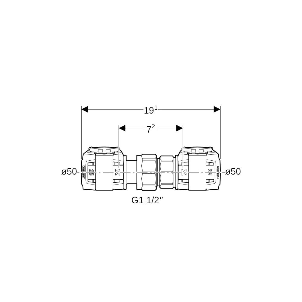 Geberit FlowFit Verschraubung bleifreie Siliziumbronze, d 50mm... GEBERIT-620575001 4025416627319 (Abb. 5)