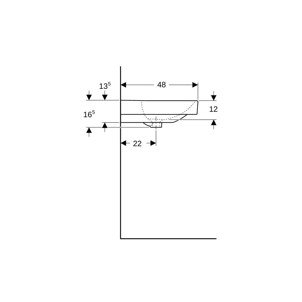 Geberit Smyle Square Waschtisch, Breite 120cm, Tiefe 48cm, Hahnloch links, rechts, Ü... GEBERIT-500253018 4025416362951 (Abb. 9)