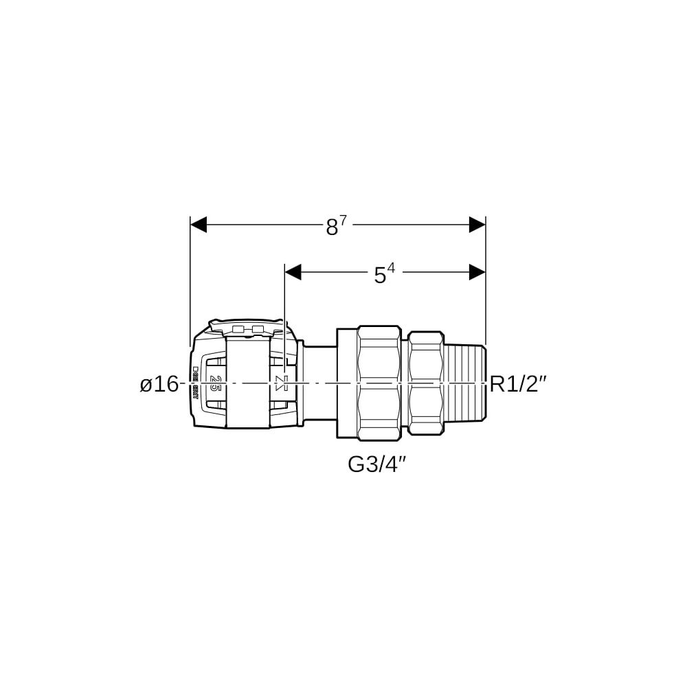 Geberit FlowFit Übergangsverschraubung mit Außengewinde bleifreie Siliziumbronze, d ... GEBERIT-620580001 4025416627340 (Abb. 5)