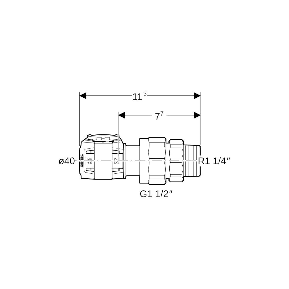 Geberit FlowFit Übergangsverschraubung mit Außengewinde bleifreie Siliziumbronze, d ... GEBERIT-620584001 4025416627425 (Abb. 5)