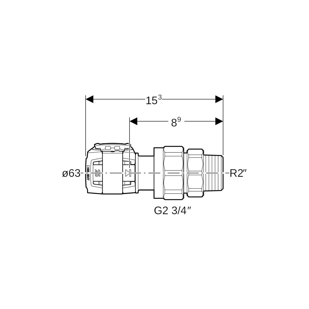Geberit FlowFit Übergangsverschraubung mit Außengewinde bleifreie Siliziumbronze, d ... GEBERIT-620586001 4025416627463 (Abb. 5)