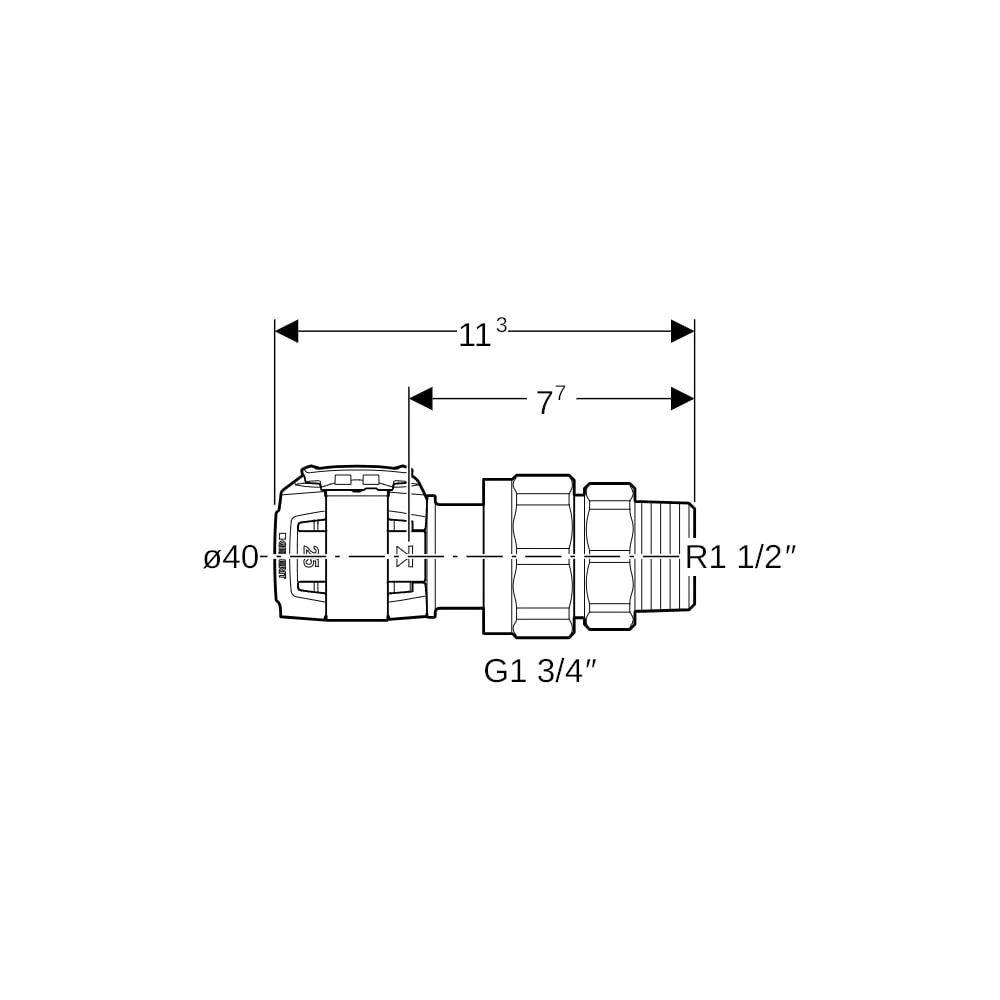 Geberit FlowFit Übergangsverschraubung mit Außengewinde bleifreie Siliziumbronze, d ... GEBERIT-620594001 4025416627500 (Abb. 5)