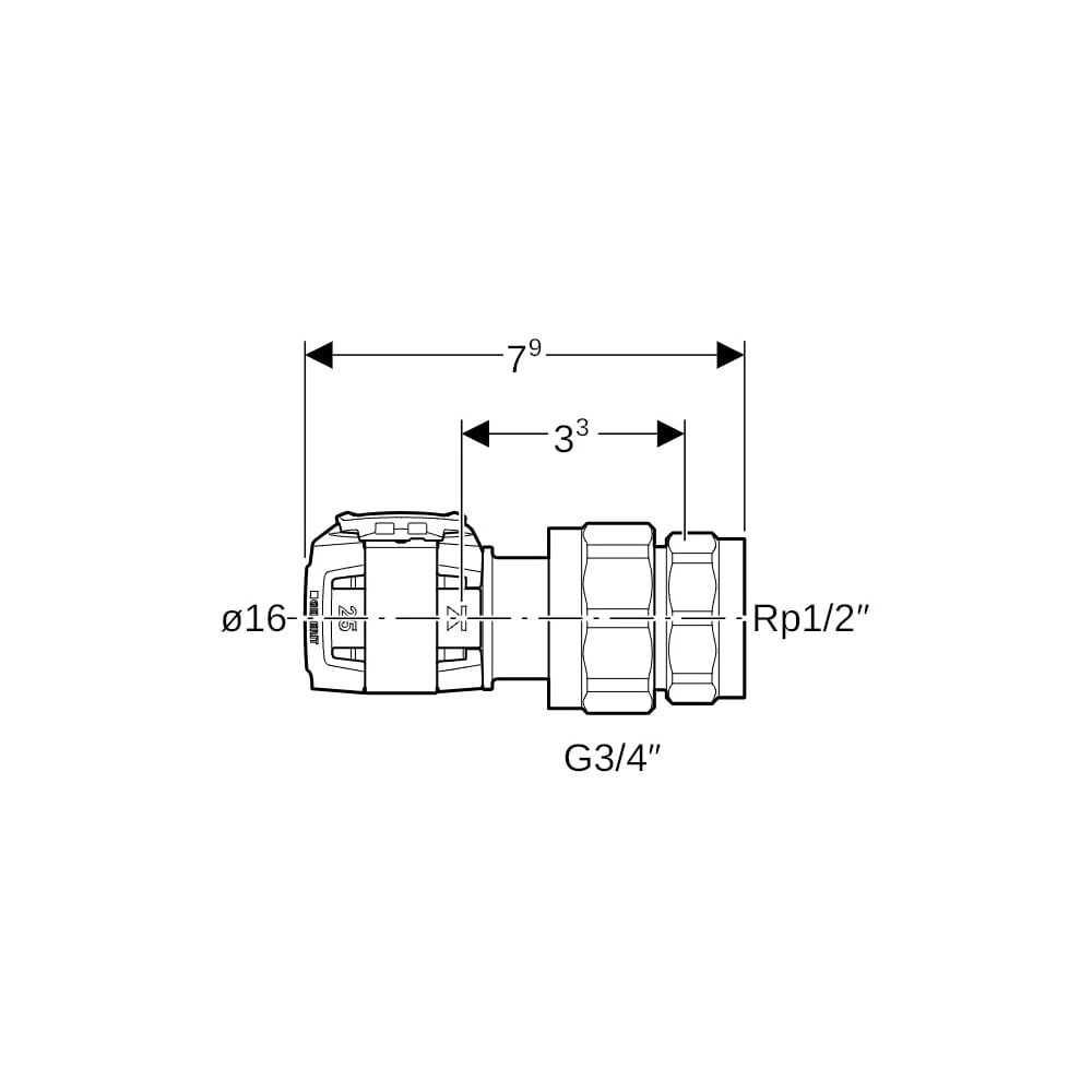 Geberit FlowFit Übergangsverschraubung mit Innengewinde bleifreie Siliziumbronze, d ... GEBERIT-620600001 4025416627548 (Abb. 5)