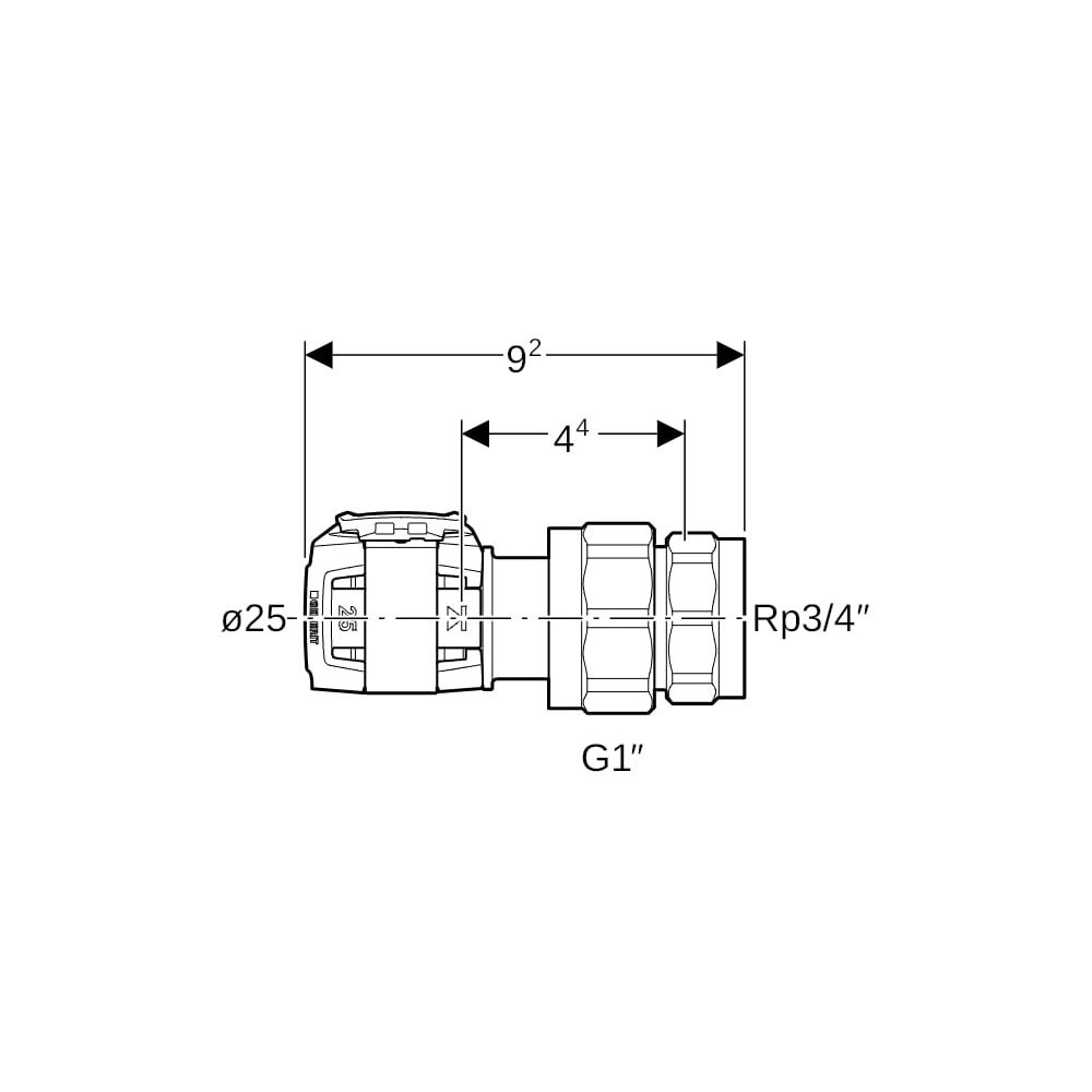 Geberit FlowFit Übergangsverschraubung mit Innengewinde bleifreie Siliziumbronze, d ... GEBERIT-620602001 4025416627586 (Abb. 5)