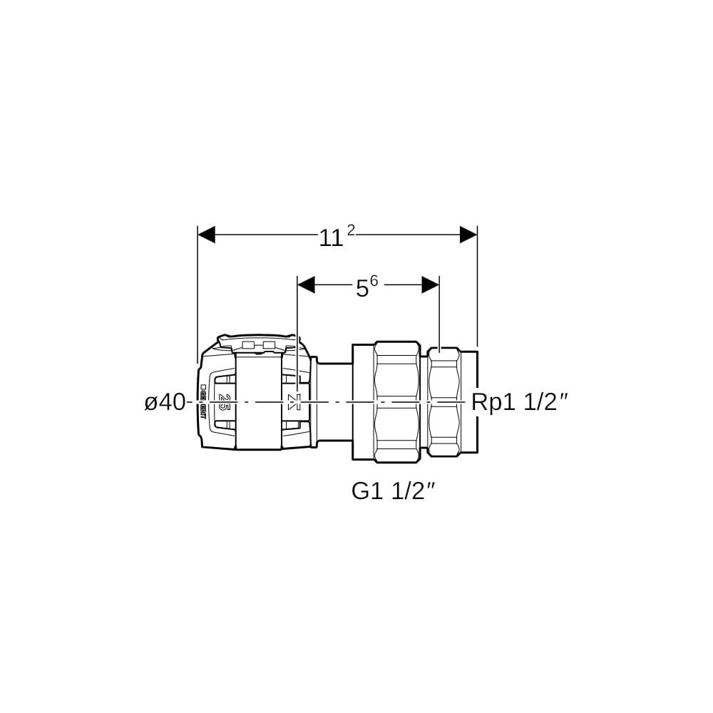 Geberit FlowFit Übergangsverschraubung mit Innengewinde bleifreie Siliziumbronze, d ... GEBERIT-620614001 4025416628224 (Abb. 5)