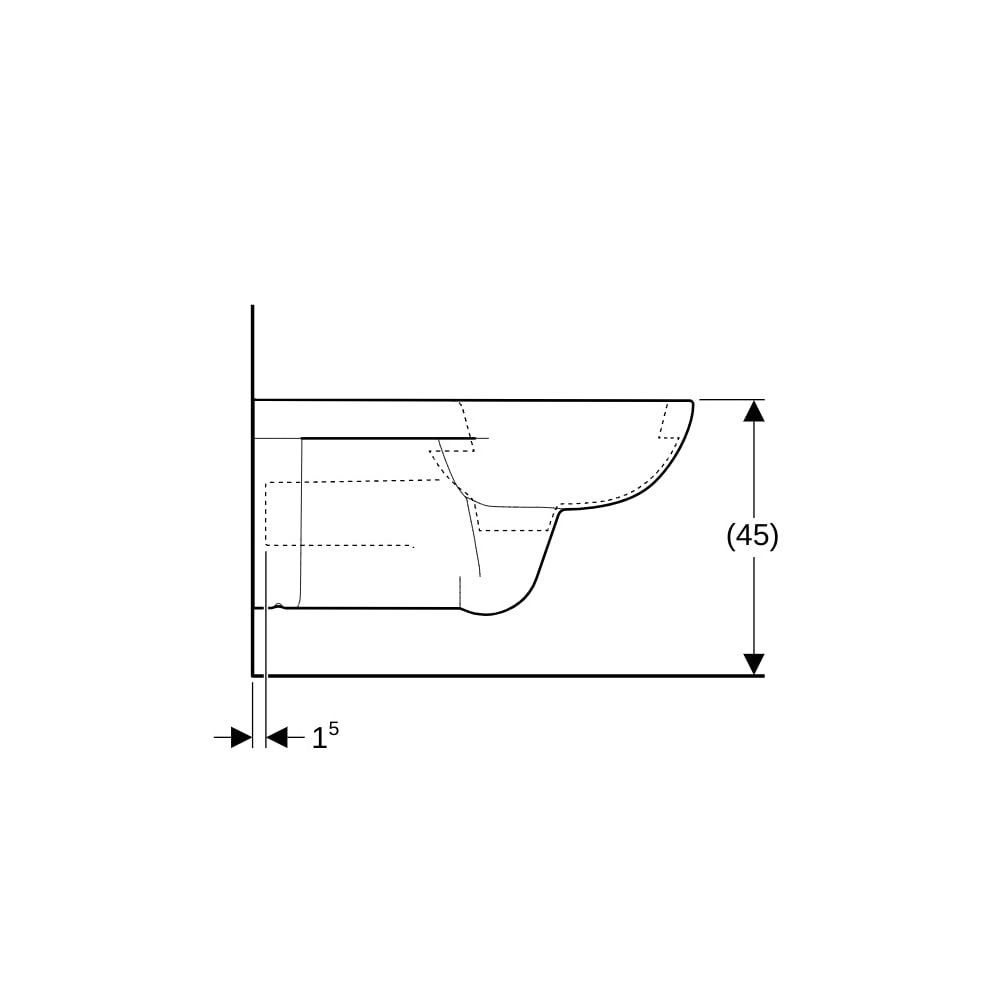 Geberit Renova Comfort Wand-WC Tiefspüler, verlängerte Ausladung Tiefe 70cm, Weiß... GEBERIT-208520000 4022009344035 (Abb. 9)