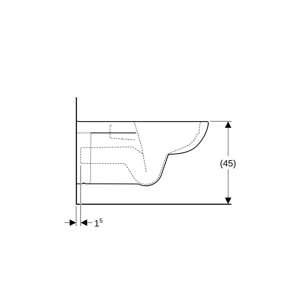 Geberit Renova Comfort Wand-WC Tiefspüler, verlängerte Ausladung, Rimfree Tiefe 70cm... GEBERIT-208570000 4022009335019 (Abb. 9)