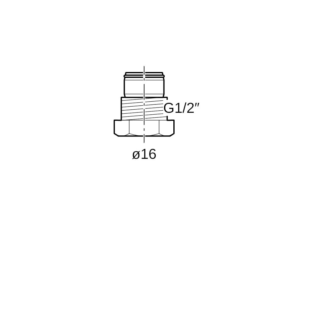 Geberit FlowFit Anschlussverschraubung mit Außengewinde Messing CW617N, d 16mm, G 1/... GEBERIT-619267221 4025416188773 (Abb. 7)