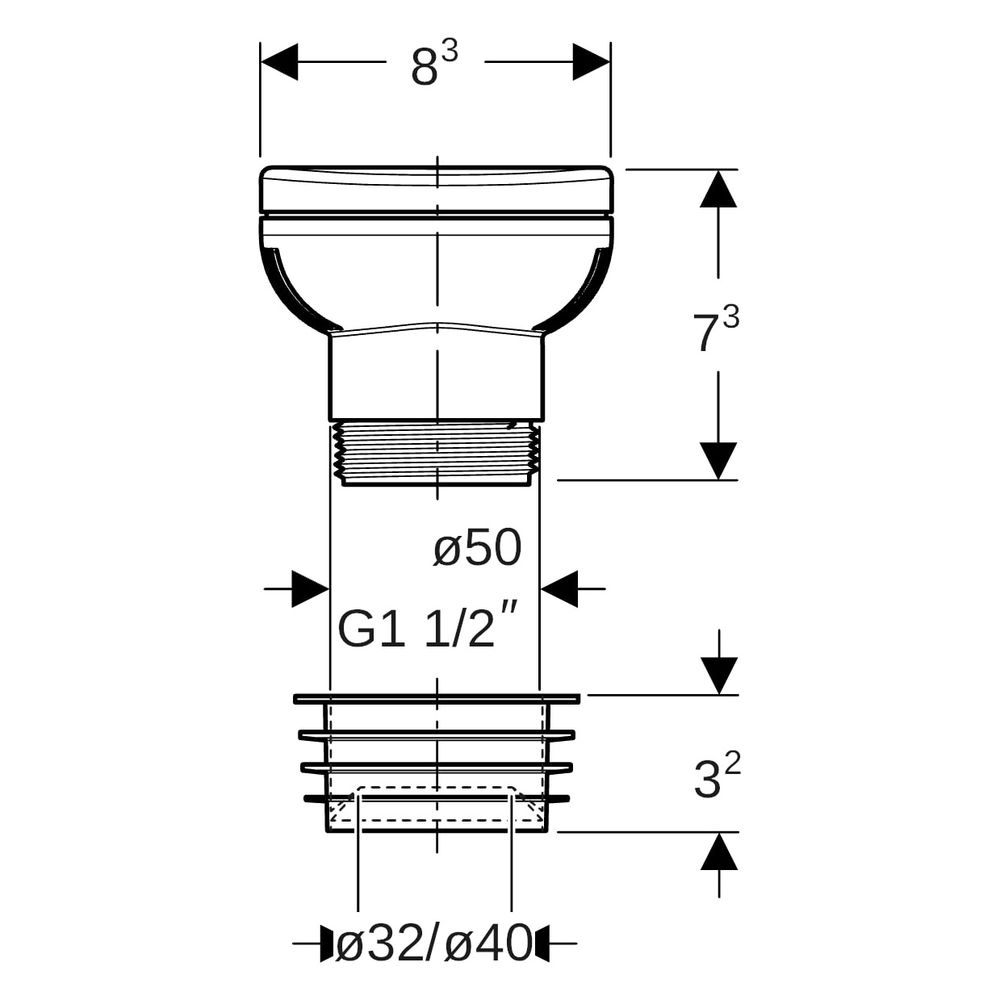 Geberit Belüftungsventil GRB50, für Entwässerungssysteme Außendurchmesser 50mm... GEBERIT-359900001 4025416352105 (Abb. 8)